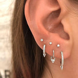 Scalloped Set Genuine Diamond Threaded Stud Earring by Maria Tash in 18K Rose Gold. Flat Stud. - Earring. Navel Rings Australia.