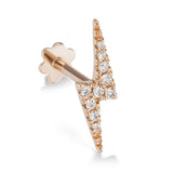 Authentic Lightning Bolt Diamond Earring by Maria Tash in 14K Rose Gold. Flat Stud. - Earring. Navel Rings Australia.