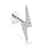 Authentic Lightning Bolt Diamond Earring by Maria Tash in 14K White Gold. Flat Stud. - Earring. Navel Rings Australia.