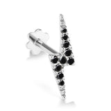 Authentic Lightning Bolt Diamond Earring by Maria Tash in 14K White Gold. Flat Stud. - Earring. Navel Rings Australia.