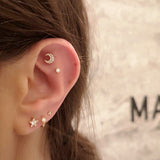 Diamond Moon Earstud by Maria Tash in 18K Rose Gold. Butterfly Stud. - Earring. Navel Rings Australia.