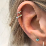 Opal Eternity Earring by Maria Tash in Rose Gold - Earring. Navel Rings Australia.
