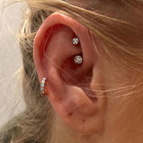 Opal Eternity Earring by Maria Tash in Rose Gold - Earring. Navel Rings Australia.