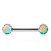 Maria Tash 3mm Natural Opal 14k White Gold Nipple Bar