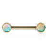 Maria Tash 3mm Natural Opal 14k Yellow Gold Nipple Bar