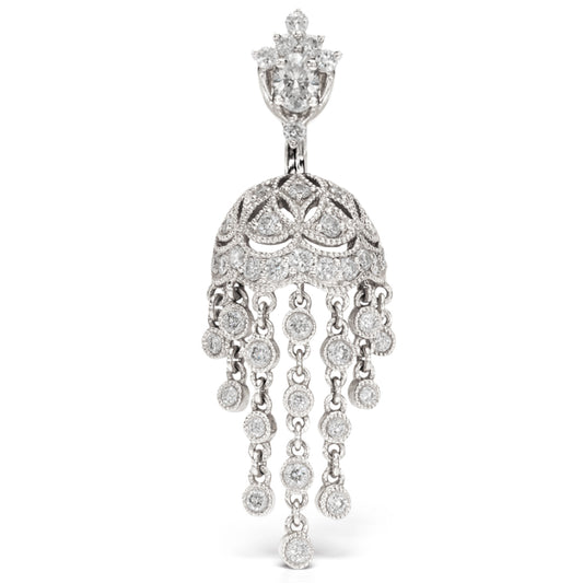 18K White Gold Diamond MT Tiara with Parasol Dangle. Belly Rings by Maria Ash - Reverse Top Down Belly Ring. Navel Rings Australia.