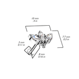 Crystal Marquise Internally Threaded Titanium Body Jewellery. Labret, Monroe, Tragus and Cartilage Earrings.