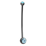 Mamma Mia Black Flex Gem Maternity Belly Ring (X Long) - Maternity Belly Ring. Navel Rings Australia.