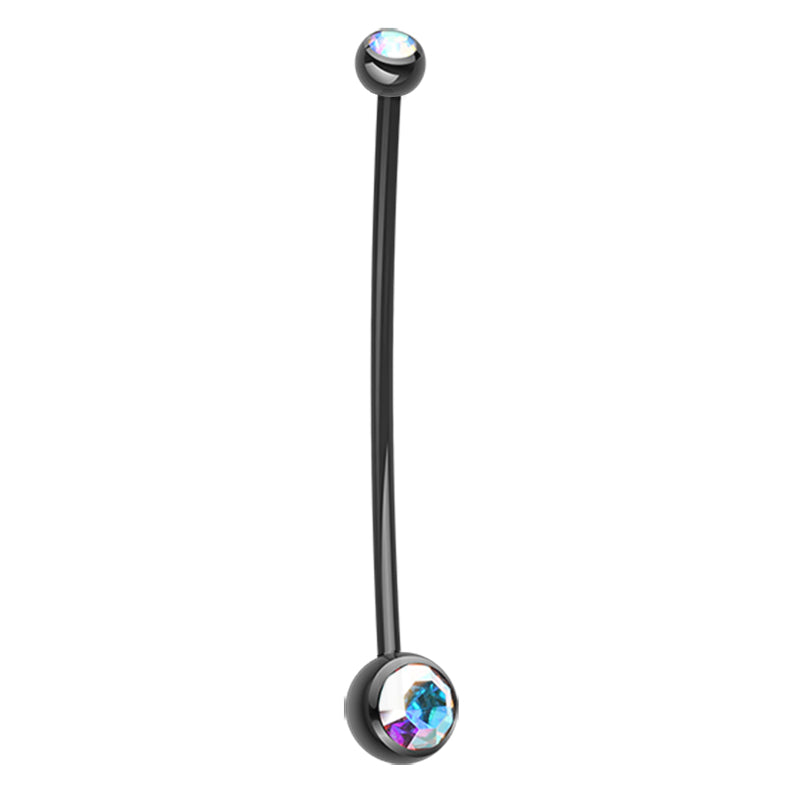 Mamma Mia Black Flex Gem Maternity Belly Ring (X Long) - Maternity Belly Ring. Navel Rings Australia.