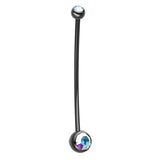 Mamma Mia Black Flex Gem Maternity Belly Ring (X Long) - Maternity Belly Ring. Navel Rings Australia.