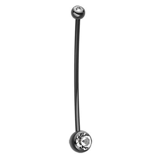 Mamma Mia Black Flex Gem Maternity Belly Ring (X Long) - Maternity Belly Ring. Navel Rings Australia.