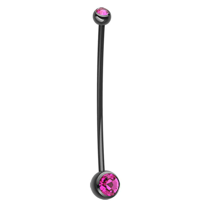 Mamma Mia Black Flex Gem Maternity Belly Ring (X Long) - Maternity Belly Ring. Navel Rings Australia.