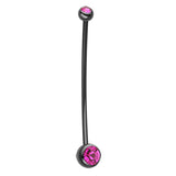 Mamma Mia Black Flex Gem Maternity Belly Ring (X Long) - Maternity Belly Ring. Navel Rings Australia.