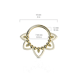 Mandala Filigree Septum Ring in 14K Yellow Gold