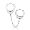 Handcuff Clickers with Medium Chain Earring by Maria Tash in White Gold