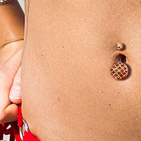 Mermaid Sisters Belly Bar with Rose Gold Plating - Basic Curved Barbell. Navel Rings Australia.