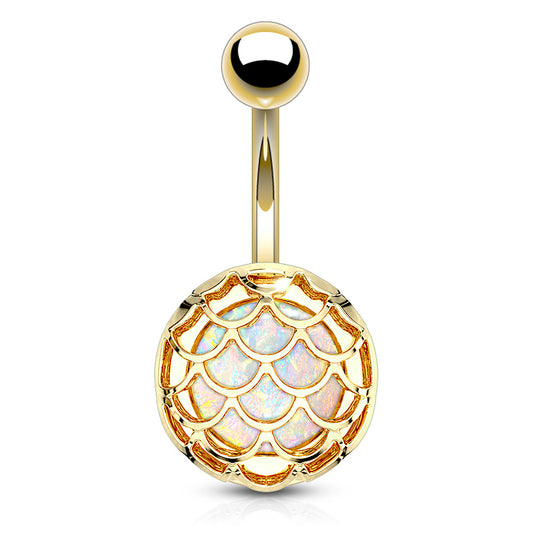 Mermaid Sisters Belly Bar with Gold Plating - Basic Curved Barbell. Navel Rings Australia.