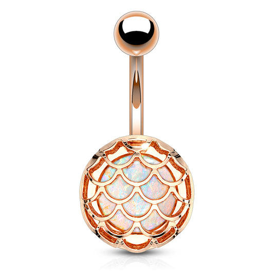 Mermaid Sisters Belly Bar with Rose Gold Plating - Basic Curved Barbell. Navel Rings Australia.