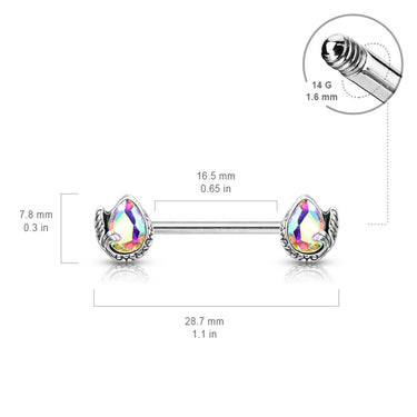 Bijoú Mermaid Gem Nipple Ring - Nipple Ring. Navel Rings Australia.