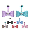 Metallic Mesh Bow Belly Rings