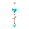 Metallic Roses Belly Dangle in 14K Rose Gold - Dangling Belly Ring. Navel Rings Australia.