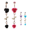 Metallic Roses Belly Dangle in 14K Rose Gold