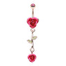 Metallic Roses Belly Dangle in 14K Rose Gold - Dangling Belly Ring. Navel Rings Australia.