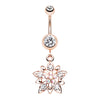 Mexican Botanist Belly Dangle in Rose Gold