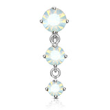 Opaline Top Drop Belly Bar - Reverse Top Down Belly Ring. Navel Rings Australia.