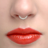 Pearl Horizontal Eternity Clicker by Maria Tash in Yellow Gold