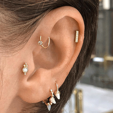 Genuine Maria Tash Single Short Opal Spike Clicker Earring Rose