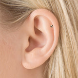 Spike Threaded Ball Earring by Maria Tash in 14K Yellow Gold. Flat Stud. - Earring. Navel Rings Australia.