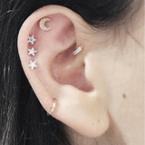 Diamond Five Row Pavé Hoop Earring (Bottom Hinge) by Maria Tash in White Gold