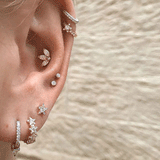 Diamond Star Earstud by Maria Tash in 18K Yellow Gold. Butterfly Stud.