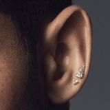 Invisible Set Triangle Diamond Threaded Stud Earring by Maria Tash in 18K Rose Gold. Flat Stud.