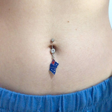Around the World Flag Belly Rings - Dangling Belly Ring. Navel Rings Australia.
