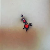 Cupids Lil' Devil Heart Belly Button Ring - Dangling Belly Ring. Navel Rings Australia.