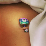 Rainbows Pot of Gold Belly Piercing - Fixed (non-dangle) Belly Bar. Navel Rings Australia.