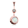Rose Gold Opal Eclipse Belly Ring