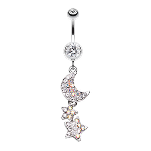Aurora Night Sky Belly Dangle - Dangling Belly Ring. Navel Rings Australia.