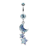 Aurora Night Sky Belly Dangle - Dangling Belly Ring. Navel Rings Australia.