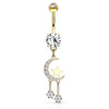 Twinkle of the Moon Belly Dangle with Gold Plating