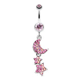 Aurora Night Sky Belly Dangle - Dangling Belly Ring. Navel Rings Australia.