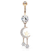 Twinkle of the Moon Belly Dangle with Rose Gold Plating