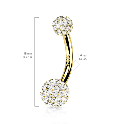 Motley Paved Belly Ring in 14K Yellow Gold