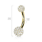 Motley Paved Belly Ring in 14K White Gold