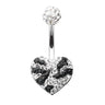 Motleys™ Joie de Vivre Heart Belly Bar - Fixed (non-dangle) Belly Bar. Navel Rings Australia.