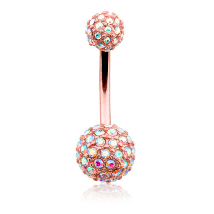 Motley™ Half Dome Belly Ring in Rose Gold - Basic Curved Barbell. Navel Rings Australia.