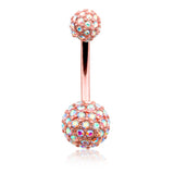 Motley™ Half Dome Belly Ring in Rose Gold - Basic Curved Barbell. Navel Rings Australia.