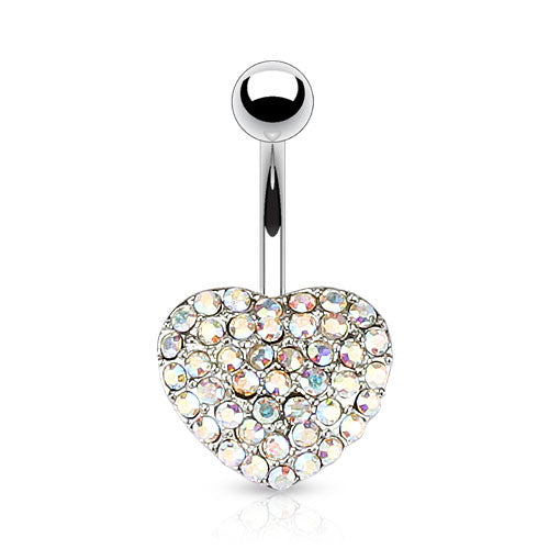 Oh So Sweet Motley™ Heart Belly Bars - Fixed (non-dangle) Belly Bar. Navel Rings Australia.